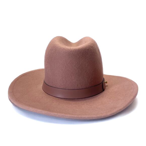 LACK OF COLOR The Fleur Wool Fedora Hat in Dusty Mauve Size 55cm/S - Picture 7 of 13